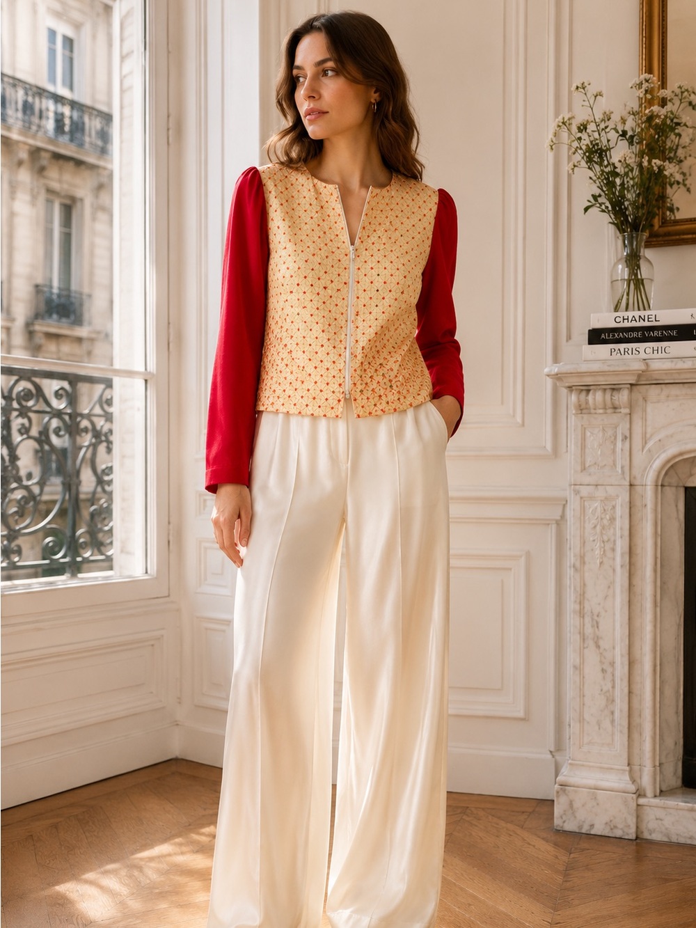 Handmade blazer - Persian Gold Textured Fabric |size M